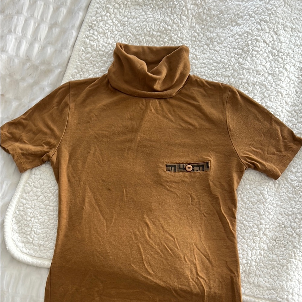 Vintage Fendi Brown Turtleneck Top